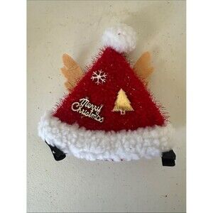 Holiday Santa Hat Pet Costume Reindeer Antlers Cats Dogs Xmas Outfit